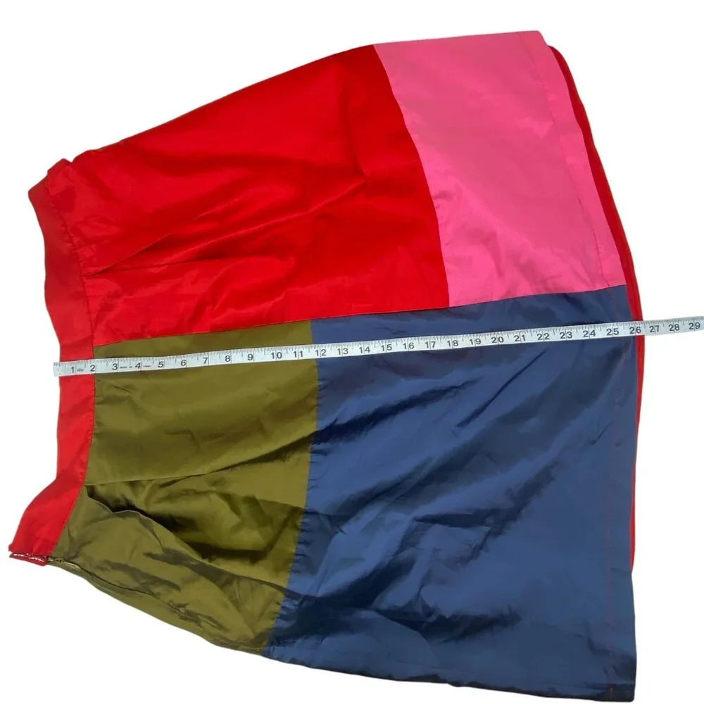 Frances Valentine Barbara Gathered Colorblock Midi Skirt | XL | Lined - Picture 12 of 13